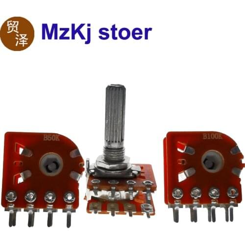 5PCS New WH148 25MM ±20% Duplex Potentiometer 50KBX2 100KBX2 B50K 50K 100K 8PIN For ALPS RK27 RH2702