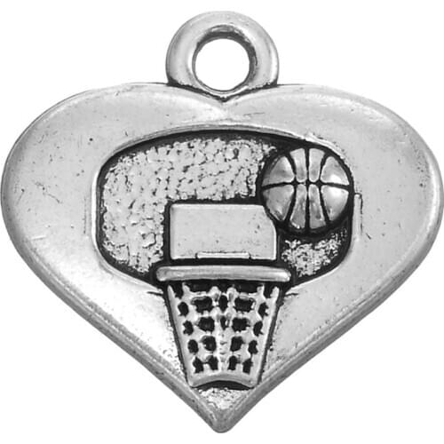 Heart Basketball Hoop Charm