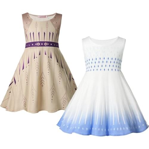 Girls Clothes 2021 New Summer Princess Dresses Flying Sleeve Kids Dress Elsa Anna Party Girls Dresses Children Clothing 1-10Y