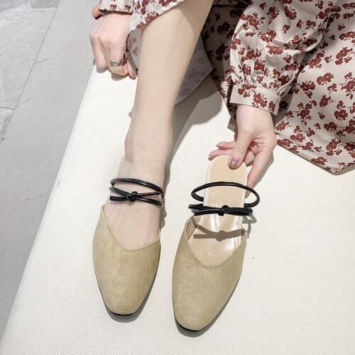 Solid color ribbon simple and fresh shopping everyday campus womens casual shoes Spring new fashion womens single shoes U30-16