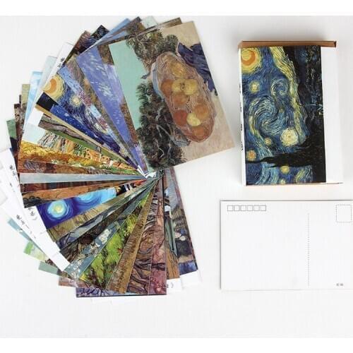 30 Sheets/Set Van Gogh oil painting Postcard/Greeting Card/Message Card/Birthday Letter Envelope Gift Card Two sizes