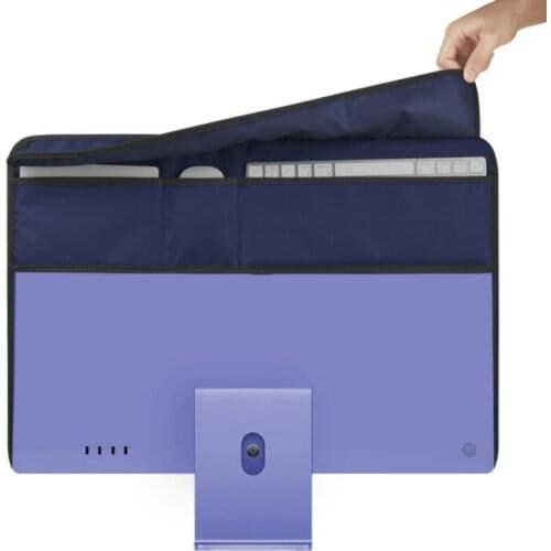 2021 PU back pocket all-in-one computer dust cover Dustproof Cover Waterproof for 24 inch Apple iMac Macbook LCD Screen