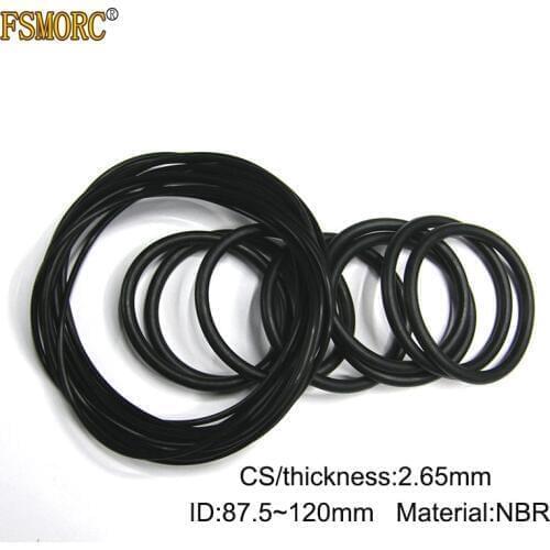 50pcs ID 87.5 90 92.5 95 97.5 100 103 106 109 112 115 118 120mm x 2.65mm Thickness CS NBR o ring seal Rubber Gasket Mechanical