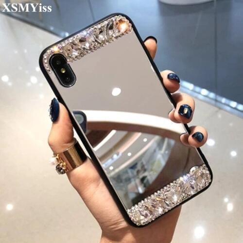 Luxury Rhinestone Bling Diamond Glitter Mirror Phone Case For iphone 12 11 Pro MAX XS MAX XR 6 7 8 PLUS SE soft Back Cover Shell