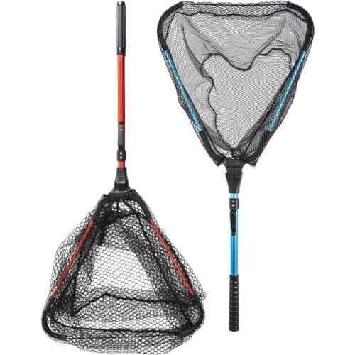 Aluminum Alloy Retractable Folding Singlesection triangle folding netting Fly-fishing hand-netting gear Fish Nets Accessories