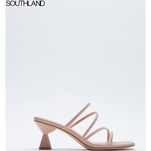 SOUTHLAND Blackjack heel sandals Womens 2021 summer high-heeled sandals with square toe straps