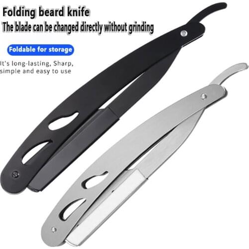 Old-fashioned steel razor knife manual razor repair facial hair shaving razor knife blade barber shaved his head hairs knife