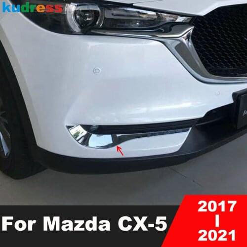 For Mazda CX-5 CX5 KF 2020 2017 2018 2019 Chrome Front Boottom Fog Light Eyelid Cover Trim Foglight Eyebrow Strip Car Styling