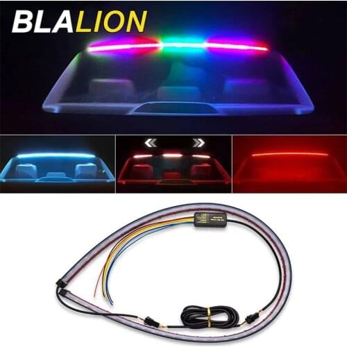 90cm Car LED Rear Additional Stop Light Brake Light 12V Turn Signal Lamp Colorful Car Styling Safety Driving Warning Accessories