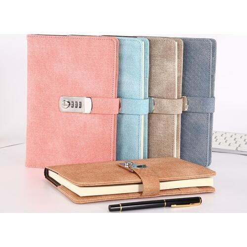 Creative Notebook Password Book With Lock Diary Installed Notepad Business Books School A5 Planner Organizer Office Supplie