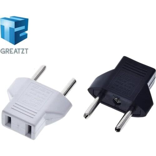 Universal US To EU Plug USA To Euro Europe Travel Wall AC Power Charger Outlet Adapter Converter 2 Round Socket Input Pin