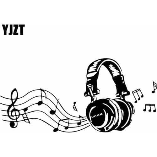 YJZT 15.3CM*7.2CM Enjoyed Music Window Vinyl Decal Dazzling Car Sticker Black/Silver C27-0058