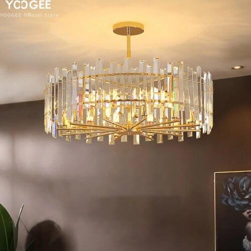Gold Modern LED Chandelier Lighting for Living Room Kitchen Island Bedroom Round Home Decoration Fixture Hanging Lamp