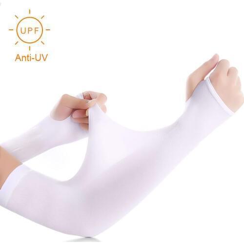 1 Pair UV Protection Long Arm Sleeve Running Golf Cycling Soft Cooling Warmer Gloves for Adult/Child YS-BUY