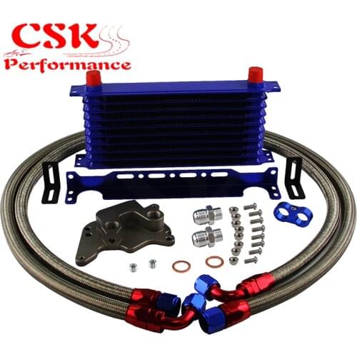 10 Row AN10 Oil cooler w/Bracket+Adapter Hose Kit Fits For BMW Mini Cooper S R56
