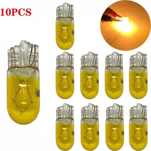 10 Pcs T10 W5W 194 168 Natural Blue Wedges 12V 5W Halogen Signal Lamps Super White Instrument Light Reading Lights