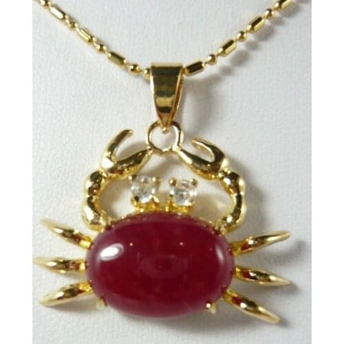 13*18mm red jades crab pendant