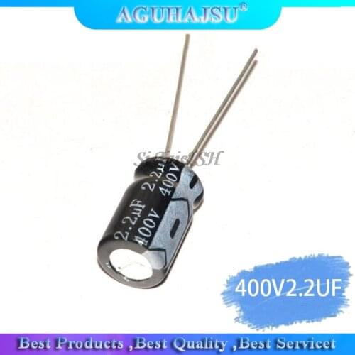 20PCS Higt quality 400V2.2UF 8*12mm 2.2UF 400V 8*12 Electrolytic capacitor