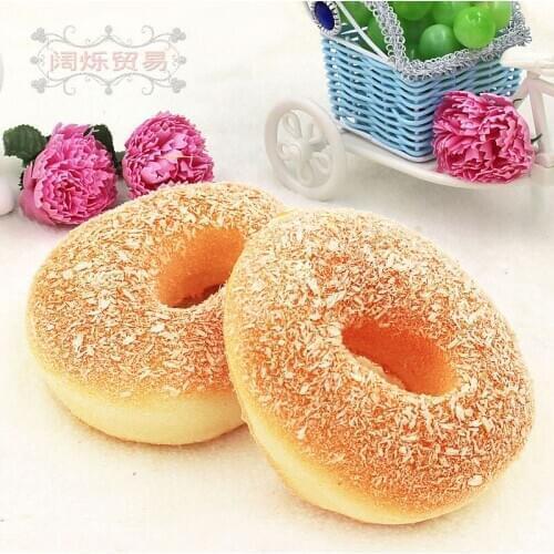 20pcs/pack Realistic Food Models Soft PU Artificial Coconut Doughnut Model Squishy Squeeze Toys Kitchen Lifelike Dessert Decor