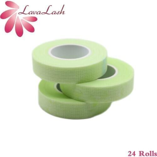 24 Rolls Eyelash Isolation Tape Eyelet Grafting Eyelash Extension Belt Breathable Comfortable Sensitive Resistance Green Eye Pad