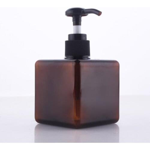 250ML BROWN PET BOTTLE WITH PRESS PUMP FOR BODY LOTION OR SHOWER GEL OR SHAMPOO CONAINING