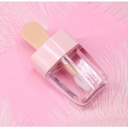 3.2x6.8cm 3.2x6.8cm Sweet Ice Cream Shape Mini Lip Gloss Tube Empty Lip Balm Container With Pink Lid Rubber Inserts Lipstick