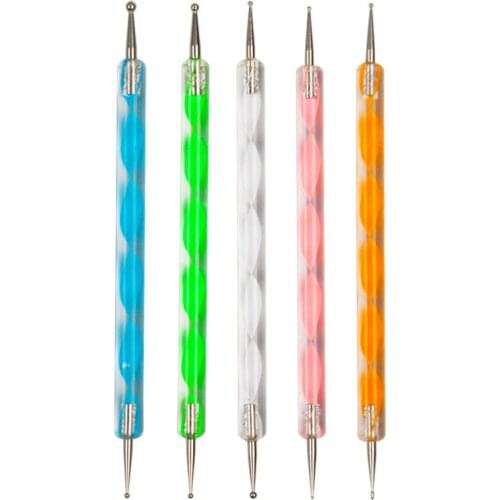 Lonely Finger 5pcs Double-ended Dotting Tools Set DIY Nail Art Embossing Tools Pottery Craft Art Decor Pottery Clay Tools