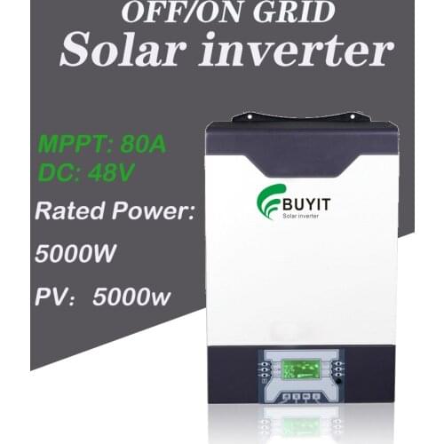 5000W 48VDC 80A inverter mppt charge controller 5kva 5kw Hybrid inversor solar power Off/on Grid PV 150V-450V 5000W