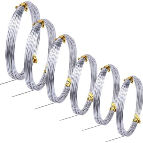6 Rolls Silver Aluminum Bonsai Training Wire Craft Wire Soft and Flexible Metal Armature Wire for DIY Manual Arts and Crafts (1m