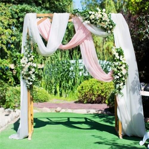 70*550cm Wedding Arch Backdrop Curtain Drapping Fabric Veil Chiffon Drapery Ceremony Reception Halloween Party Swag