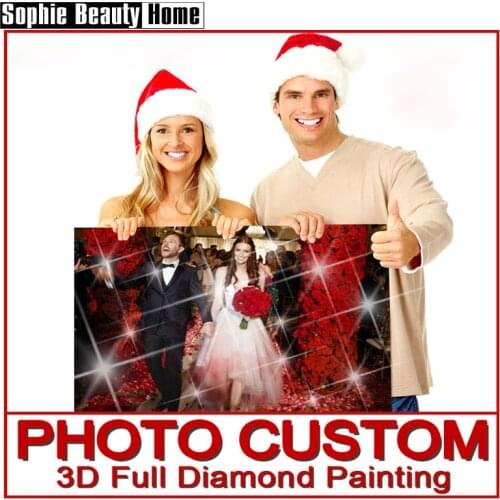 Personalized Customize Diy Diamond Painting Cross Stitch Resin Pasted Mosaic Family Photo Embroidery Memorial Day Gift