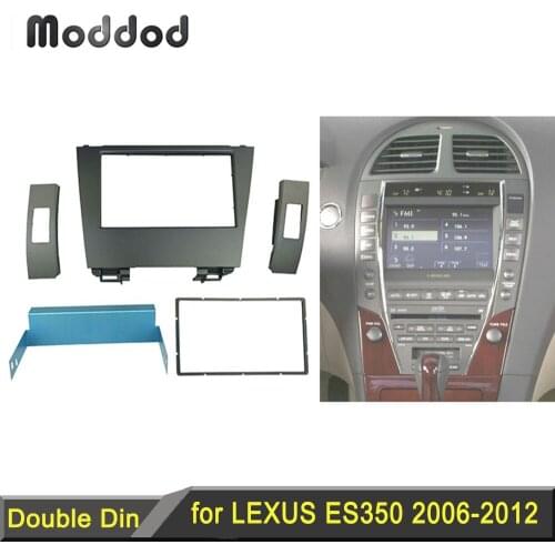 Double Din CD DVD Stereo Audio Panel For Lexus ES350 Fascia Radio ES 350 Refitting In-Dash Mount Install Dash Kit Face Plate