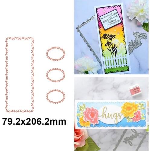 Elliptical Rectangular Slimline Frame 3 Ellipses Metal Cutting Dies Scrapbooking Album Paper Diy Cards Crafts New Embossing Dies