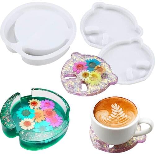 Coaster Resin Molds Panda Coaster Silicone Molds for Resin with Storage Box Mold DIY Crafts Casting Making Home Decoration