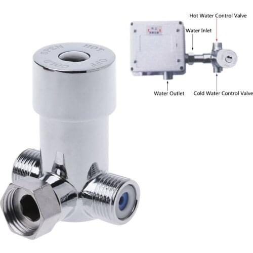 G1/2" Hot & Cold Water Mixing Valve Thermostatic Mixer Two In & One Out P15D