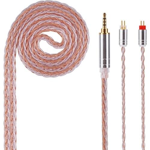 HiFiHear 8 Core Silver Plated Cable 2.5/3.5/4.4mm Balanced Cable With MMCX/2pin Connector For LZ A6 HQ12 AS10 ZS10 ZS6 ZSR