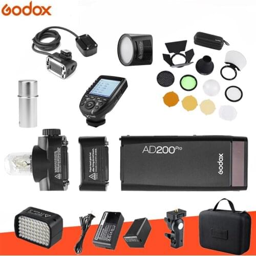 Godox AD200pro Kit 200Ws 2.4G TTL Pocket Flash Cordless Monolight 2900mAh Lithimu Battery and Bare Bulb/Speedlite For Camer