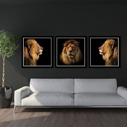 Canvas Painting Animal Wall Art Lion Posters and Prints Lion Animals Wall Pictures for Living Room Decoration Home Decoration