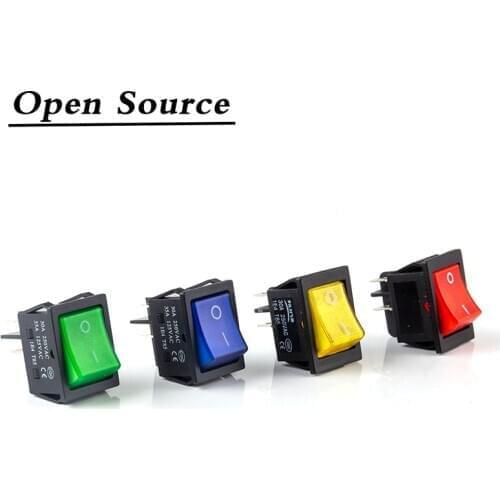 KCD4-201 on-Off 30A/250V Heavy Duty 4 Pin Rocker Switch with LED Light Electric Welding Machine / Oven Switch Flame Retardant