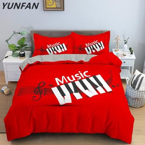Music Notes Bedding Set Queen Musical Theme Duvet Cover Comforter Cover Kids Adult Soft Microfiber Bedding Quilt Cover