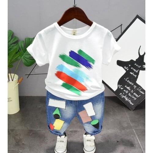 Baby Boys Girls Summer T Shirt+Shorts Pants 2PCS Clothing Set Kids Tracksuit Toddler Costume Set Children Sport Suit 2-7years