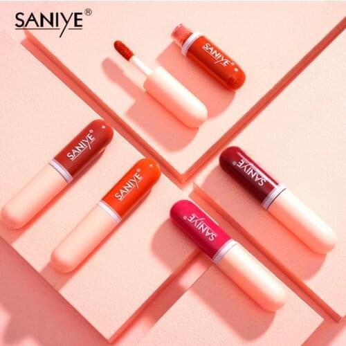 Mini Capsule Lip Glaze Matte Lipstick Waterproof Long-lasting Red Lip Gloss Women Makeup Cosmetics TSLM1