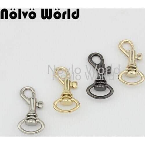 Nolvo World 5-20-100pcs 4 colors 33.5*11mm 3/8" metal buckles for bag purse lobster clasps snap hooks