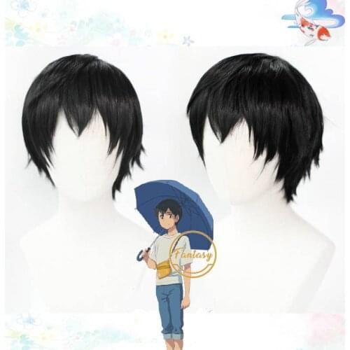 Morishima Hodaka Weathering with You Cosplay Party Short Hair Wig for Women Halloween Prop+ Free Wig Cap