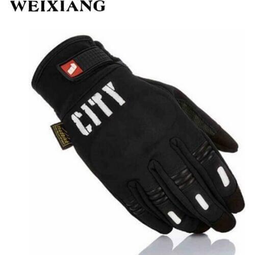 Unisex Motorcycle Gloves Night Vision Reflection Gloves Touch Screen Full Finger Racing Guantes Black M L XL XXL
