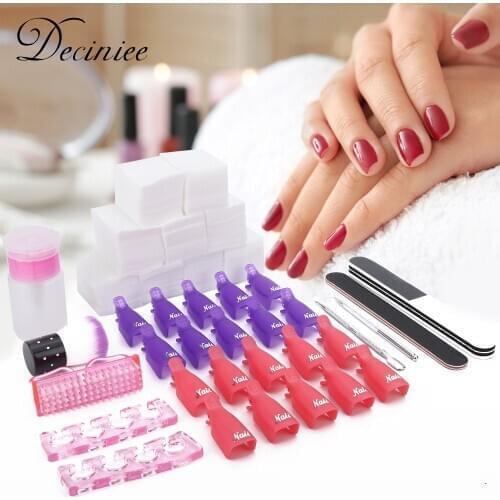 Nail Art Unloading Armor Tool Set Plastic Nail Art Soak Off Cap Clip Gel Polish Remover Wrap Nail Polish Cleanser Beauty Care