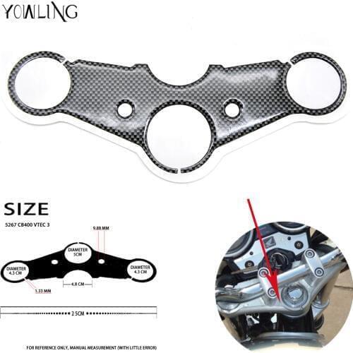 Motorcycle Steering Bracket Cover Decal Sticker on the board anti-carbon fiber stickers for Honda CB400 CTC 3