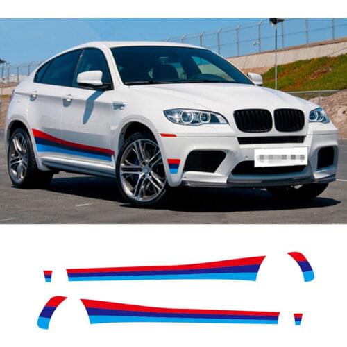 Car Sport Styling Door Side Skirts Decal Waist Line Stickers For BMW X5 F15 X6 F16 X3 F25 Tri-color Both Sides Vinyl Decals