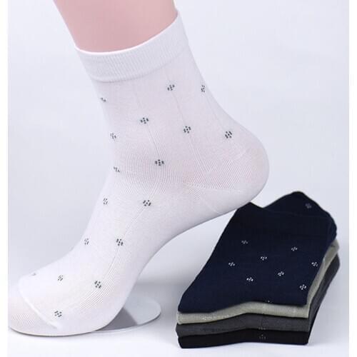 Urgot 5 Pairs Socks Mens Autumn Winter Deodorant Mens Socks Breathable Sweat-absorbent Cotton Anti-pilling Jacquard Calcetines