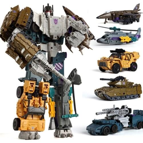New 5 in 1 Oversize 32CM Anime Devastator Transformation Toys Classic Robot Car Movie Action Figures Tank Aircraft Kid Model Toy